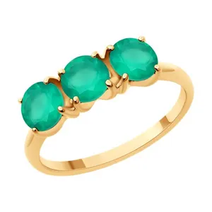 Кольцо из золочёного серебра с агатами