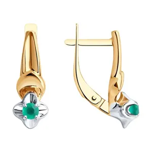 Серьги из золочёного серебра с агатами