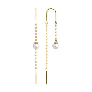 Серьги из золочёного серебра с жемчугом