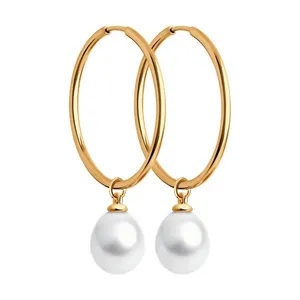 Серьги из золочёного серебра с жемчугом