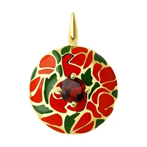 Подвеска из золочёного серебра с ситаллом и эмалью