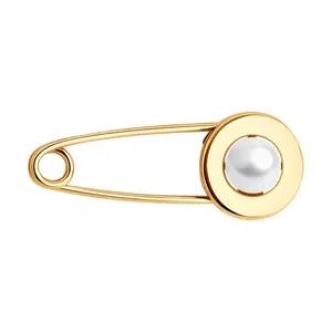 Брошь из золочёного серебра с жемчугом