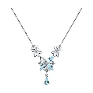 Колье из серебра с топазами и фианитами