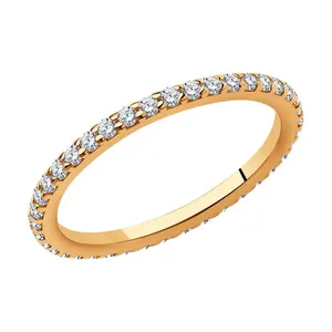 Кольцо из золочёного серебра с фианитами