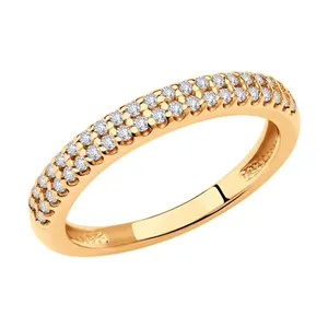 Кольцо из золочёного серебра с фианитами