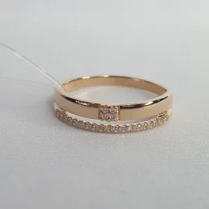 Кольцо из золочёного серебра с фианитами