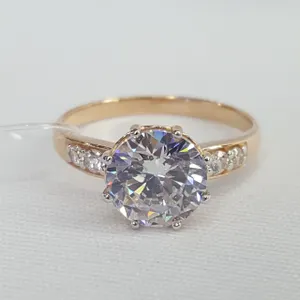 Кольцо из золочёного серебра с фианитами