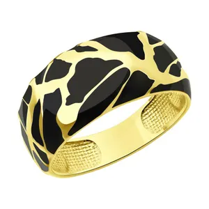 Кольцо из золочёного серебра с эмалью