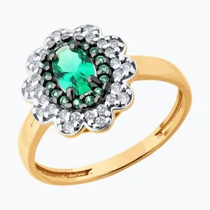 Кольцо из серебра с фианитами