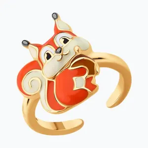 Кольцо из золочёного серебра с эмалью