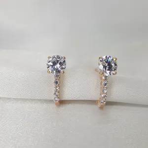 Серьги из золочёного серебра с фианитами