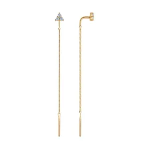 Серьги из золочёного серебра с фианитами