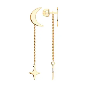 Серьги из золочёного серебра