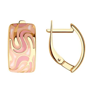 Серьги из золочёного серебра с эмалью