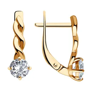 Серьги из серебра с фианитами