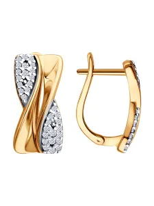 Серьги из золочёного серебра с фианитами