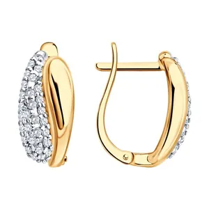 Серьги из золочёного серебра с фианитами