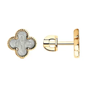 Серьги из золочёного серебра с эмалью