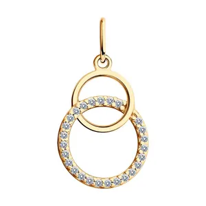 Подвеска из золочёного серебра с фианитами