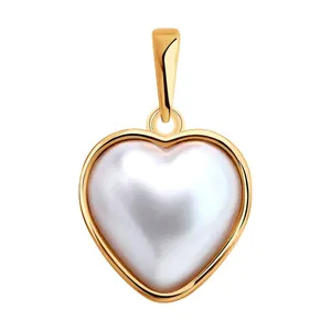 Подвеска из золочёного серебра с синтетическим жемчугом