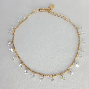 Браслет из золочёного серебра с фианитами