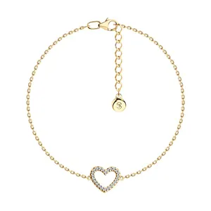 Браслет из золочёного серебра с фианитами