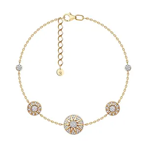 Браслет из золочёного серебра с фианитами