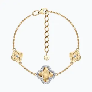 Браслет из золочёного серебра с фианитами