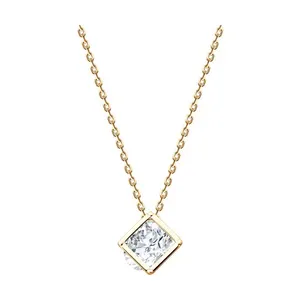 Колье из золочёного серебра с фианитом