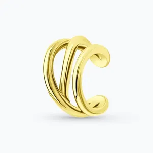 Серьга из золочёного серебра