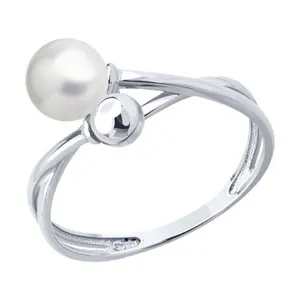 Кольцо из серебра с синтетическим жемчугом