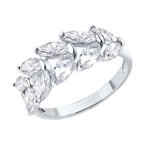 Кольцо из серебра с фианитами