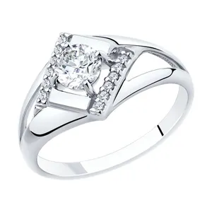 Кольцо из серебра с фианитами