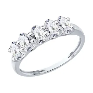 Кольцо из серебра с фианитами