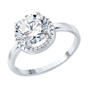 Кольцо из серебра с фианитом