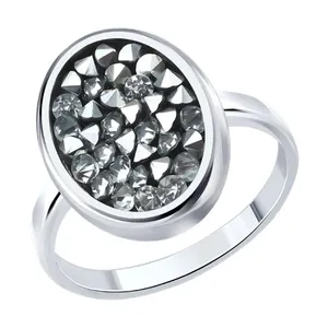 Кольцо из серебра с кристальной тканью