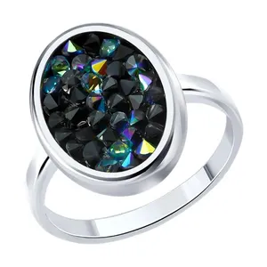 Кольцо из серебра с кристальной тканью