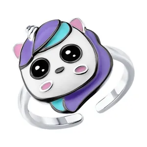 Кольцо из серебра с эмалью