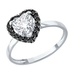 Кольцо из серебра с фианитами