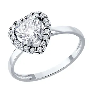 Кольцо из серебра с фианитами