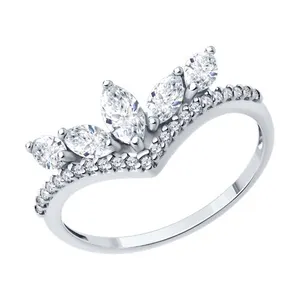 Кольцо из серебра с фианитами