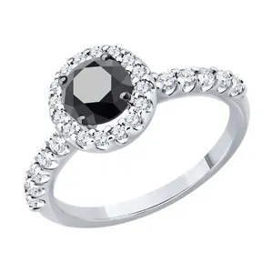 Кольцо из серебра с фианитами