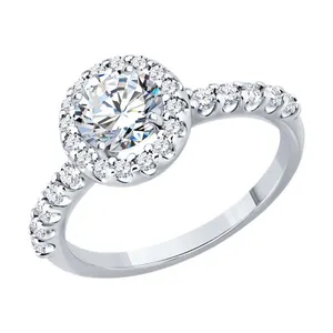 Кольцо из серебра с фианитами