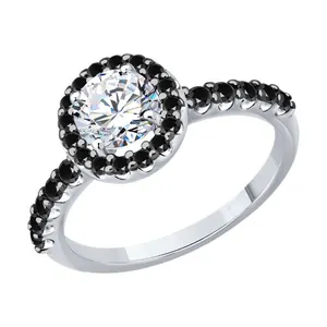 Кольцо из серебра с фианитами