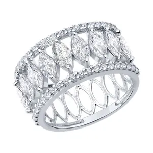 Кольцо из серебра с фианитами