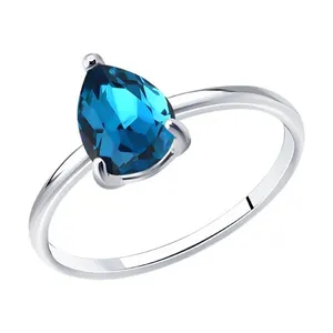 Кольцо из серебра с кристаллом