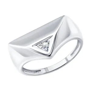 Кольцо из серебра с фианитом