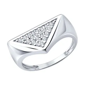 Кольцо из серебра с фианитами