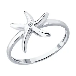 Кольцо из серебра с фианитом