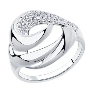 Кольцо из серебра с фианитами